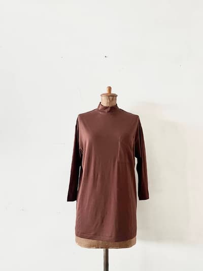 【美品】ALWEL　3/4 SLV HIGH NECK T 七分袖ハイネックポケットTシャツ　サイズS 画像1