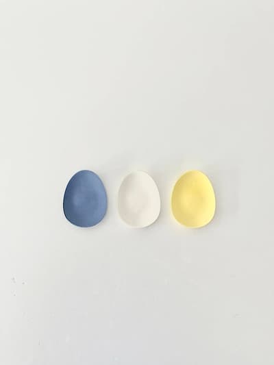 【美品】yumiko iihoshi porcelain　たまごプレート　青黄白　3枚セット　廃盤 画像1