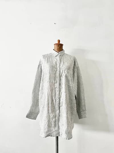 【美品】2023SS　JOURNAL STANDARD relume　フレンチリネンモノトーンシャツ　サイズF 画像1