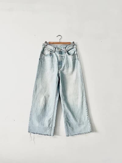 rag&bone　アンディー　ハイライズ　アンクル　ワイドレッグ 　デニムパンツ　切りっぱなし　サイズ28　アメリカ製 画像1