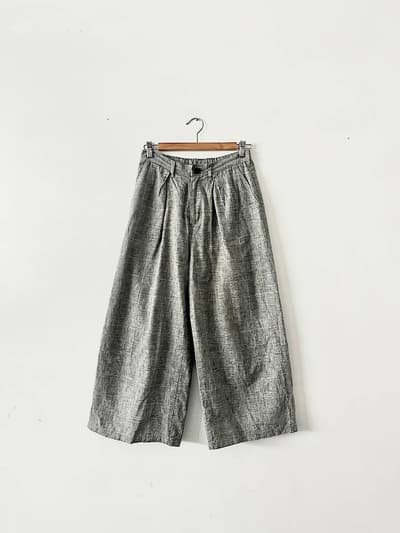 CLOSET CLASSIC 　リネンコットンパンツ　グレンチェック　サイズM  画像1