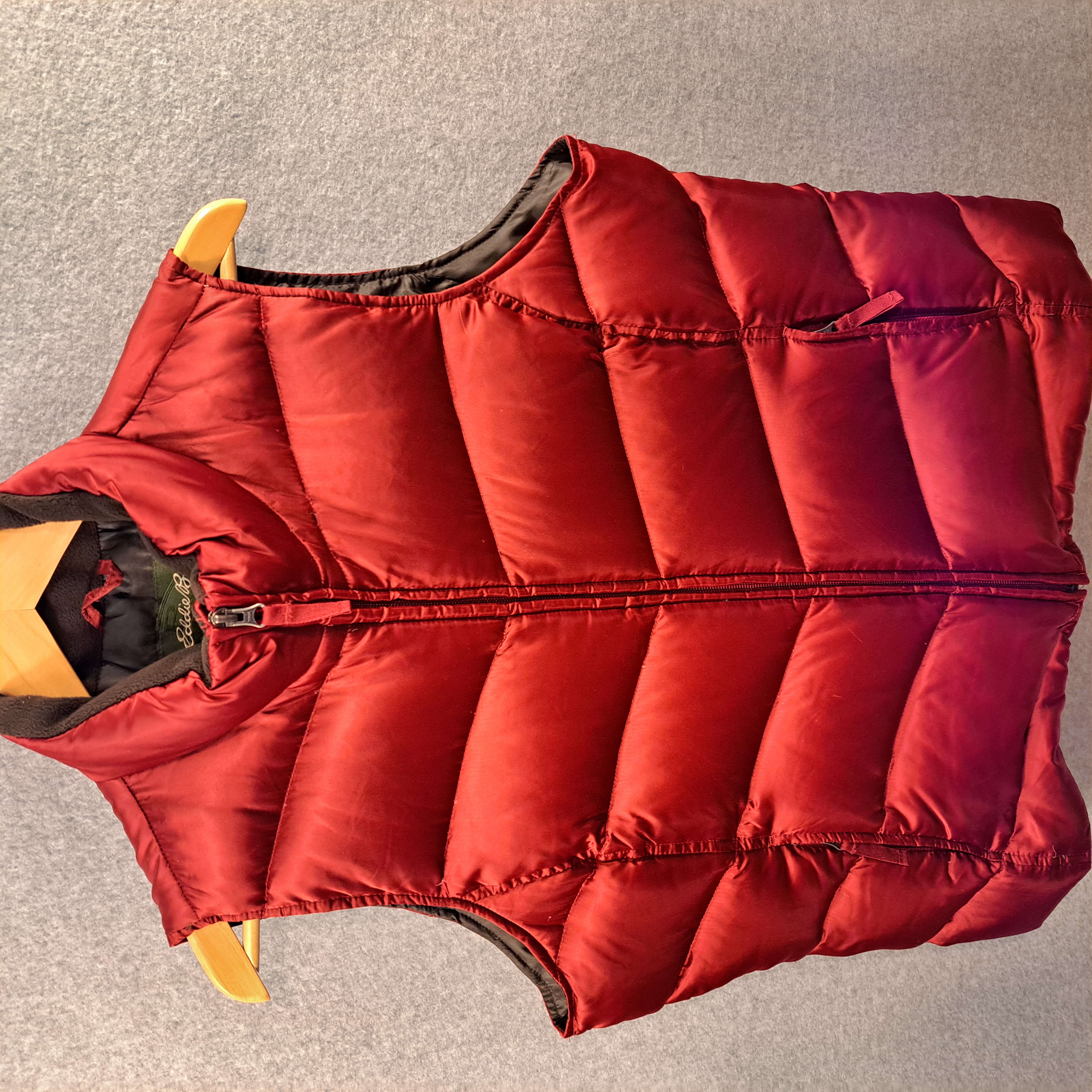 Eddie Bauer Down Puffer Vest Rust Full Zip Quilted Unisex L Insulated Outdoors - Picture 13 of 13