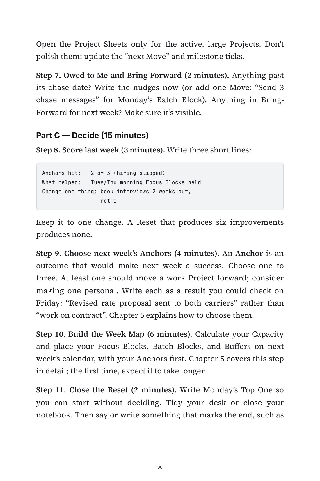 The Weekly Operating System — 8