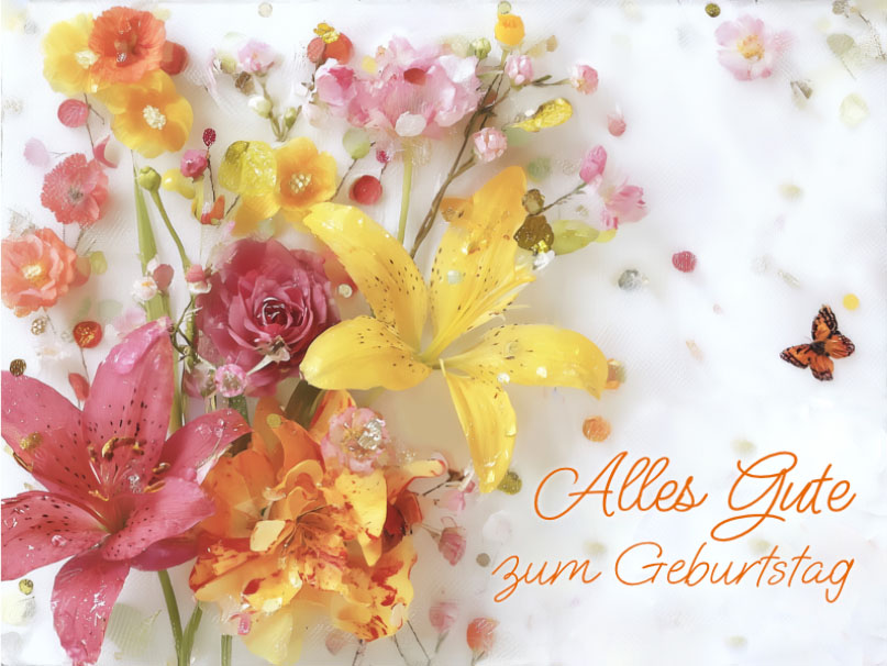 eCard  Geburtstagsblumen Front