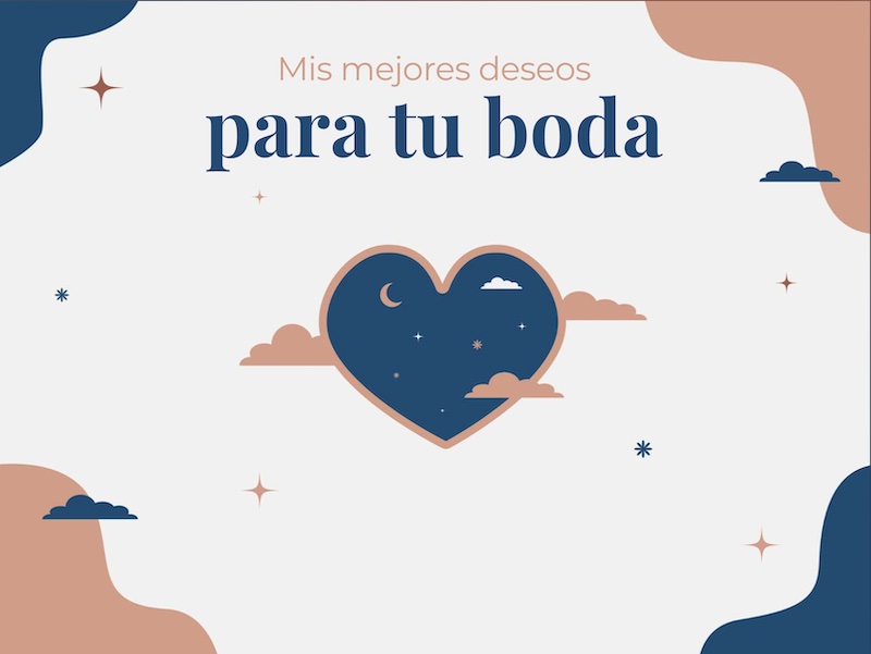 eCard  Mejores deseos para tu boda Front