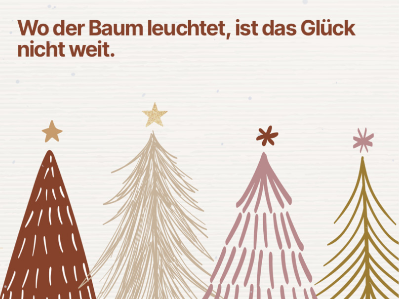Sample  Weihnachtsbäume voller Freude Front