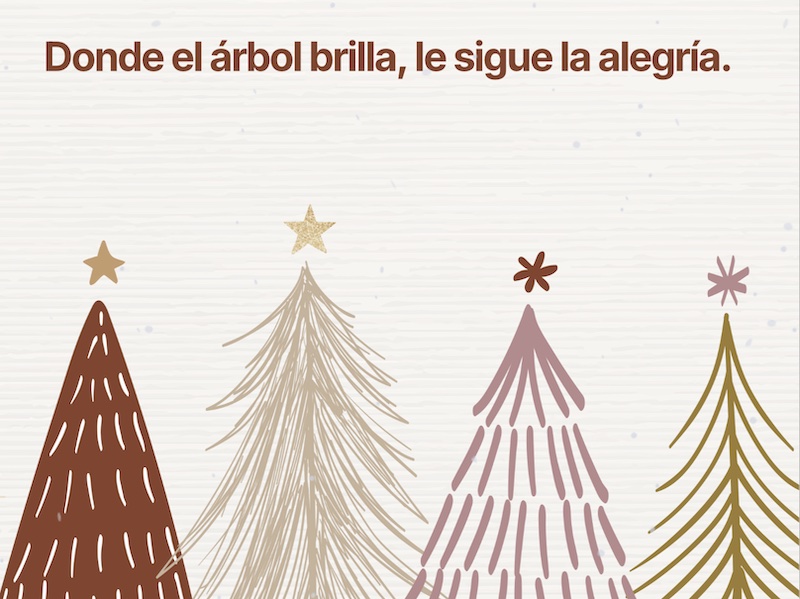 Sample  Árboles de Navidad llenos de alegría Front