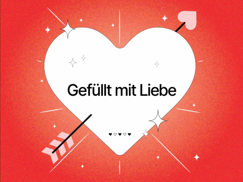 eCard  Gefüllt mit Liebe Front