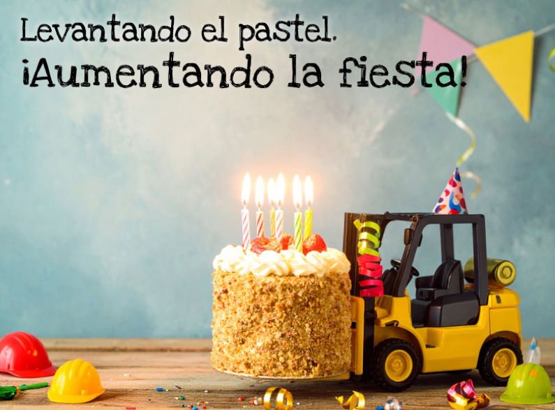 eCard  Levantando el pastel Front