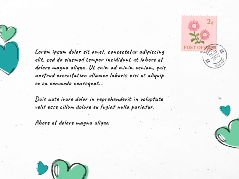 eCard  Happy valentines day illustration Back