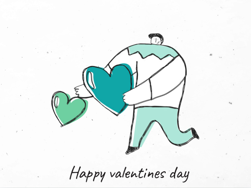 eCard  Happy valentines day illustration Front