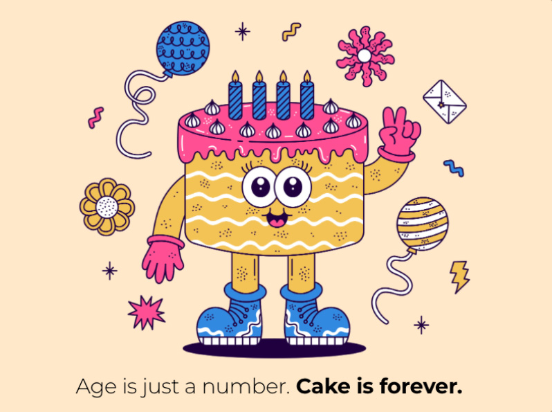 Sample  Birthday Cartoon Character Front