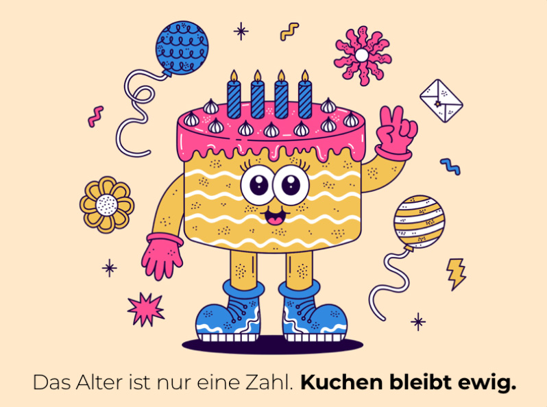 eCard  Alter ist nur eine Zahl Front