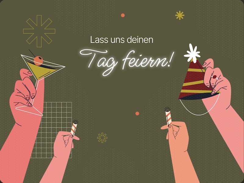 Sample  Lass uns deinen Geburtstag feiern Front