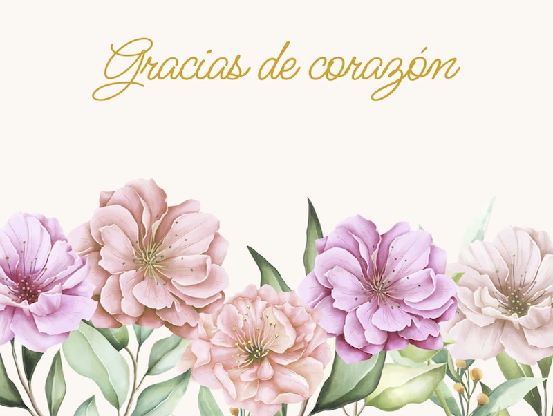 Sample  Gracias de corazón Front