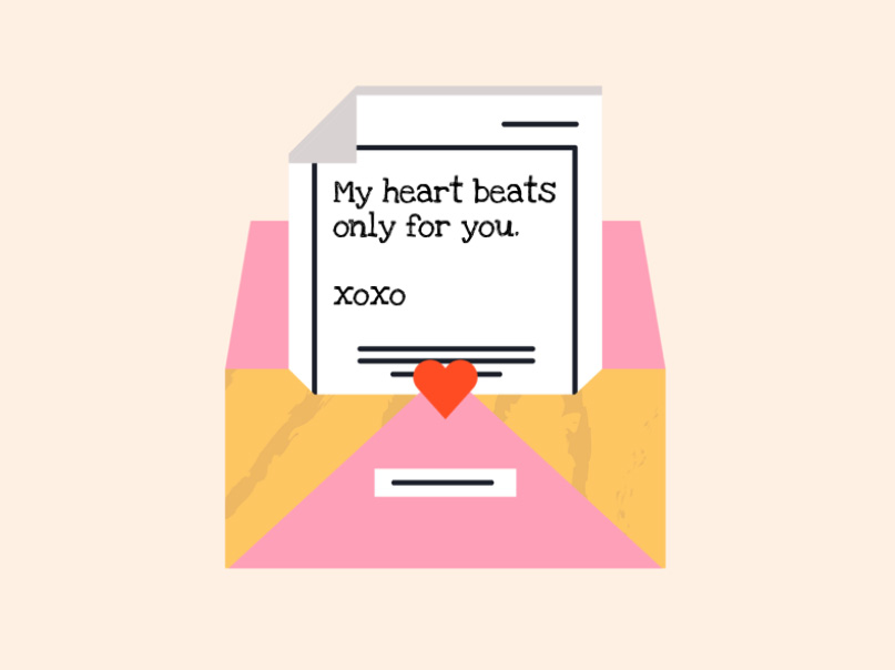 Sample  Happy valentines day letter Front