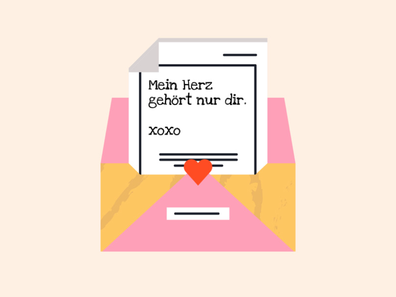 eCard  Schönen Valentinstag Brief Front