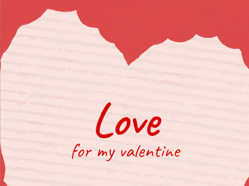 eCard love Love for my valentine Front