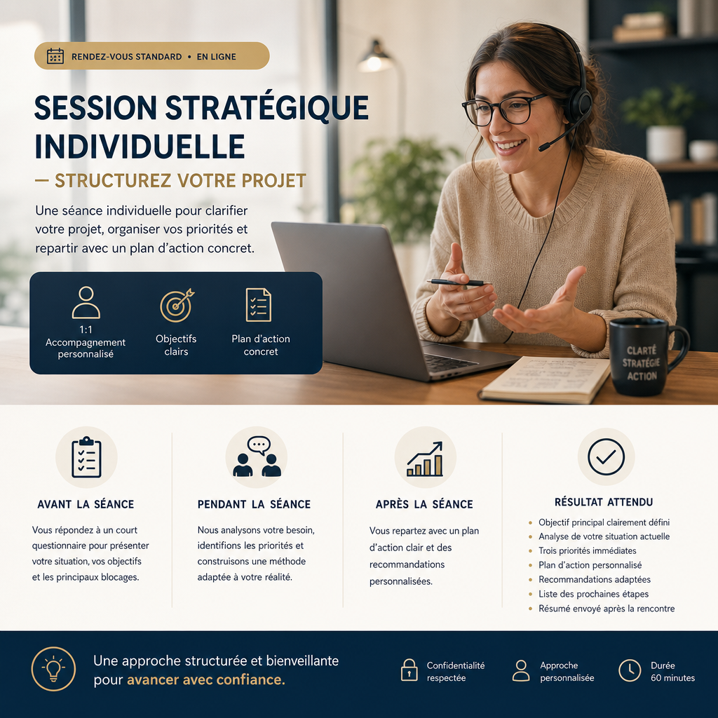 Session stratégique individuelle — Structurez votre projet