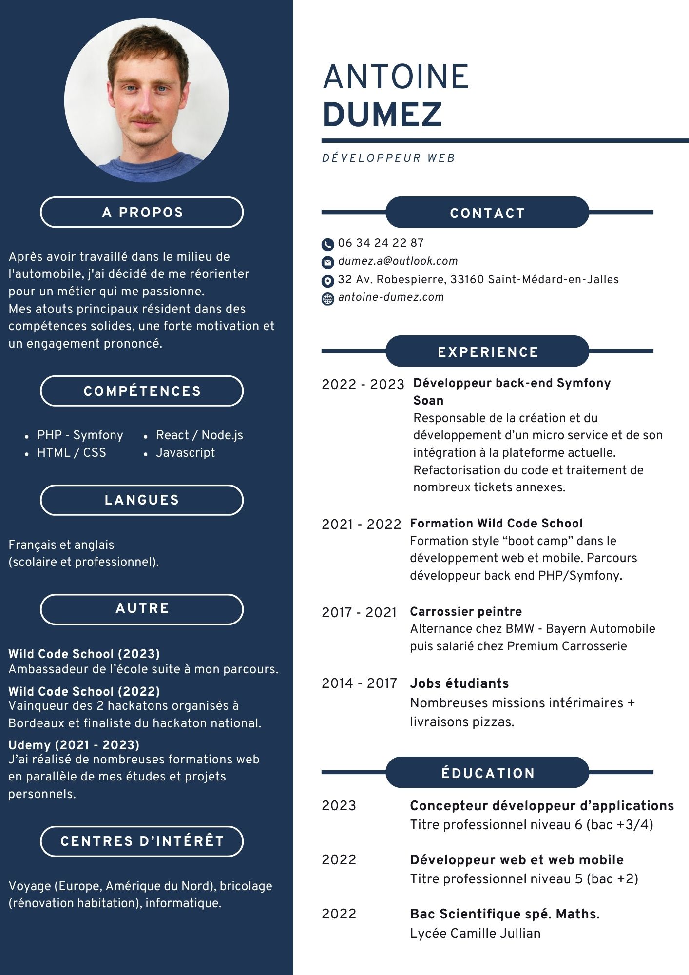 Image du CV d'Antoine Dumez