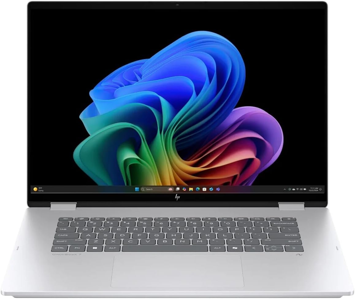HP OmniBook 7 Flip laptop NGAI 16-au0070wm(B5PX4UA) - Intel Core Ultra 7 256V (Octa-core architecture), 16-inch FHD+ WUXGA (1920 x 1200) multi-touch screen assembly convertible 2-in-1 touchscreen laptop,  16 GB LPDDR5x RAM, 512 GB Solid State Drive (SSD), Backlit keyboard, WIFI, Bluetooth, WINDOWS 11.