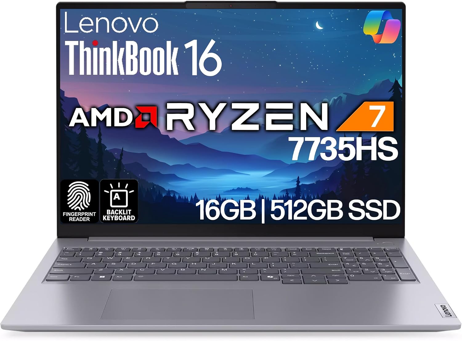 Featured Product - LENOVO THINKBOOK 16 G7 ARP(21MW0003US) – AMD Ryzen 7 7735HS, 16.0" WUXGA (1920 x 1200) IPS display with multi touch capability, anti-glare coating, 16 GB DDR5 RAM, 512 GB SSD, Wifi, Bluetooth, WINDOWS 11 PRO