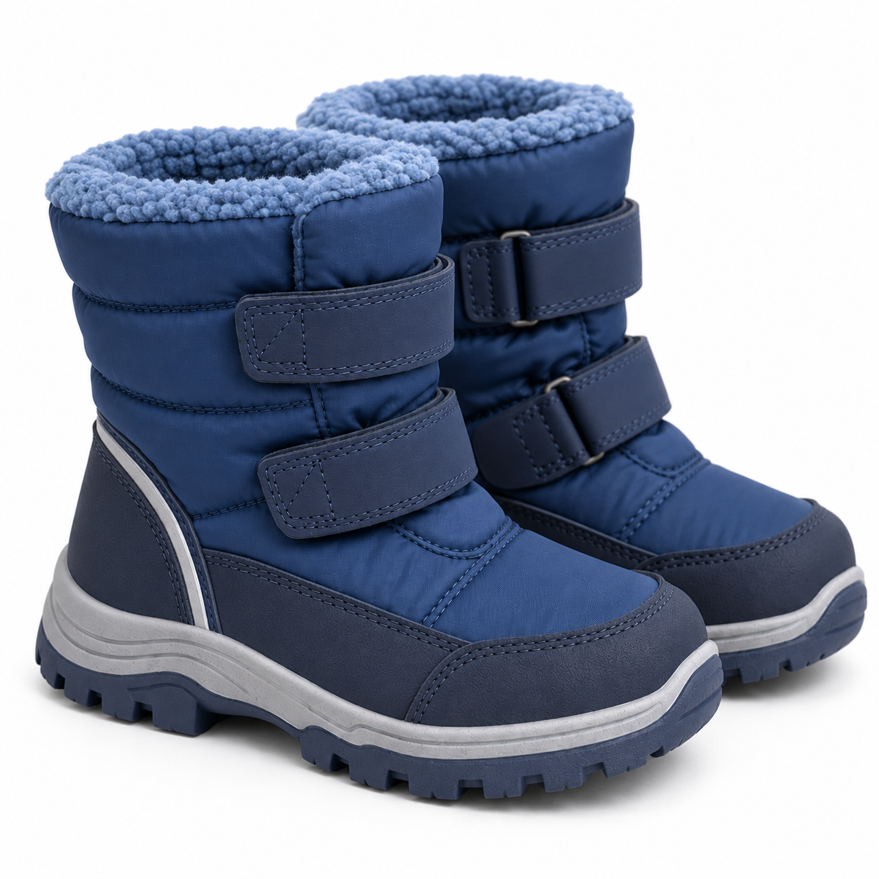 Kids Navy Blue Winter Snow Boots