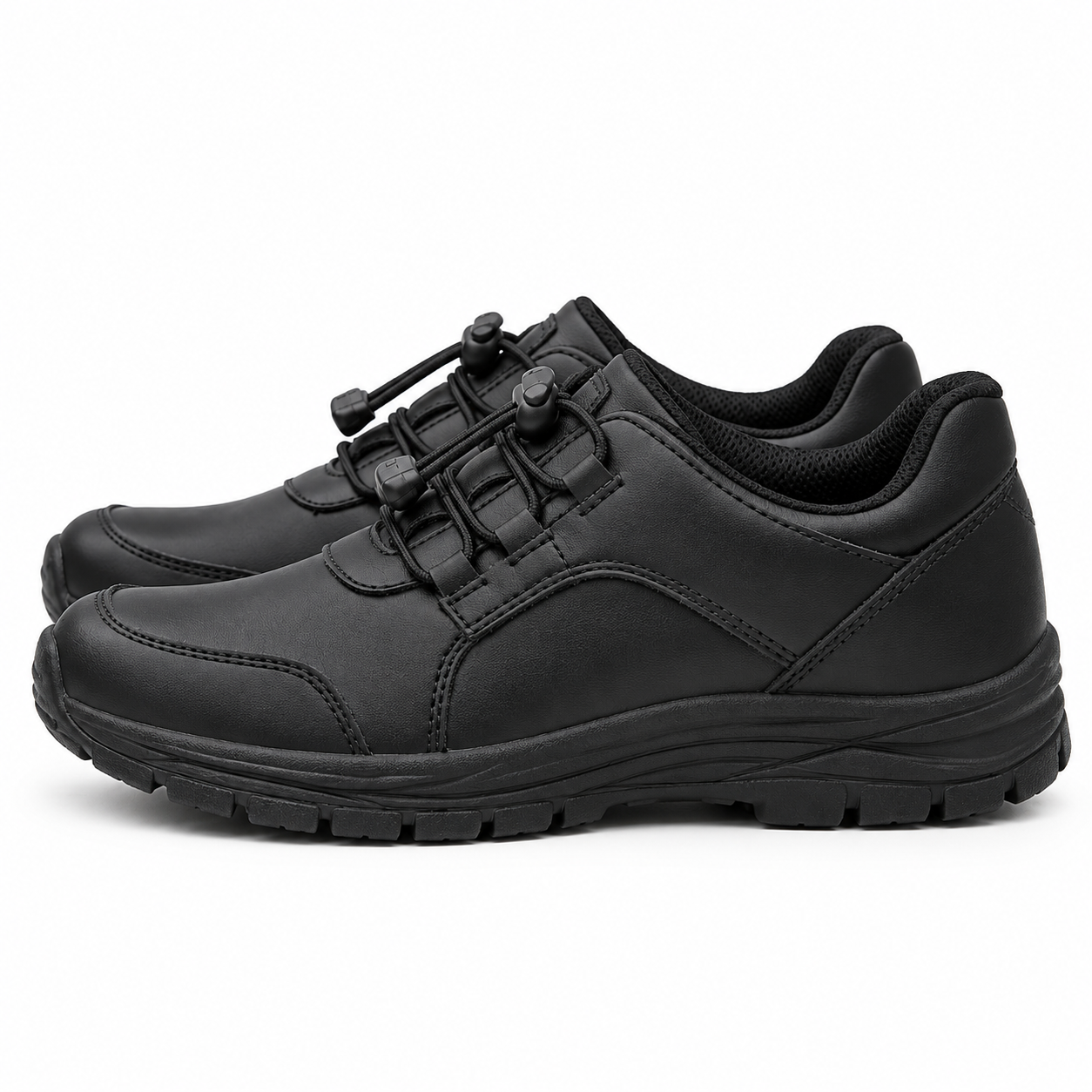 Kids Black Lace-Up Sport Sneakers