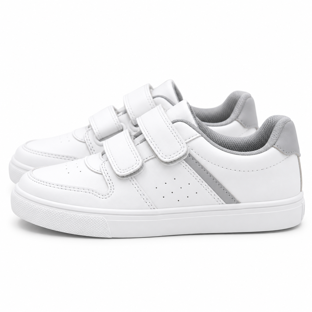 White Velcro Casual Sneakers