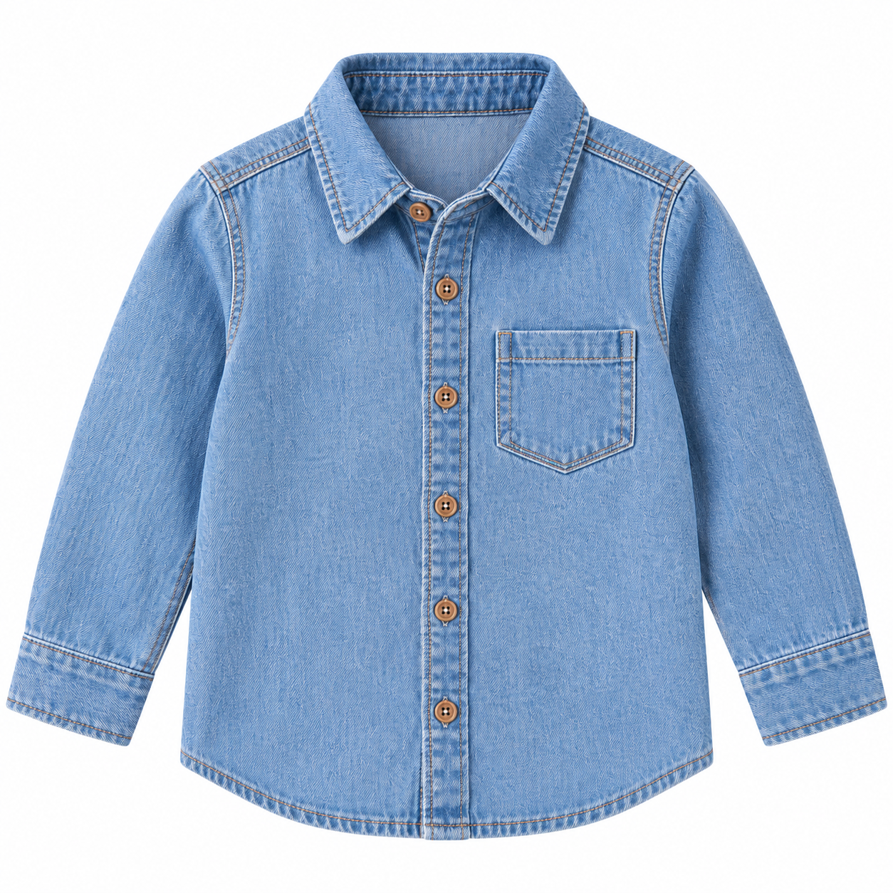 Kids Light Blue Casual Button-Up Shirt