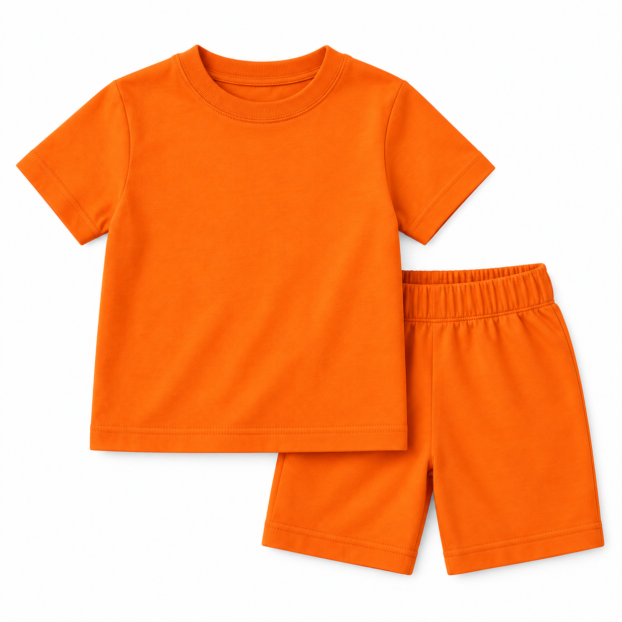 Kids Orange T-Shirt & Shorts Set