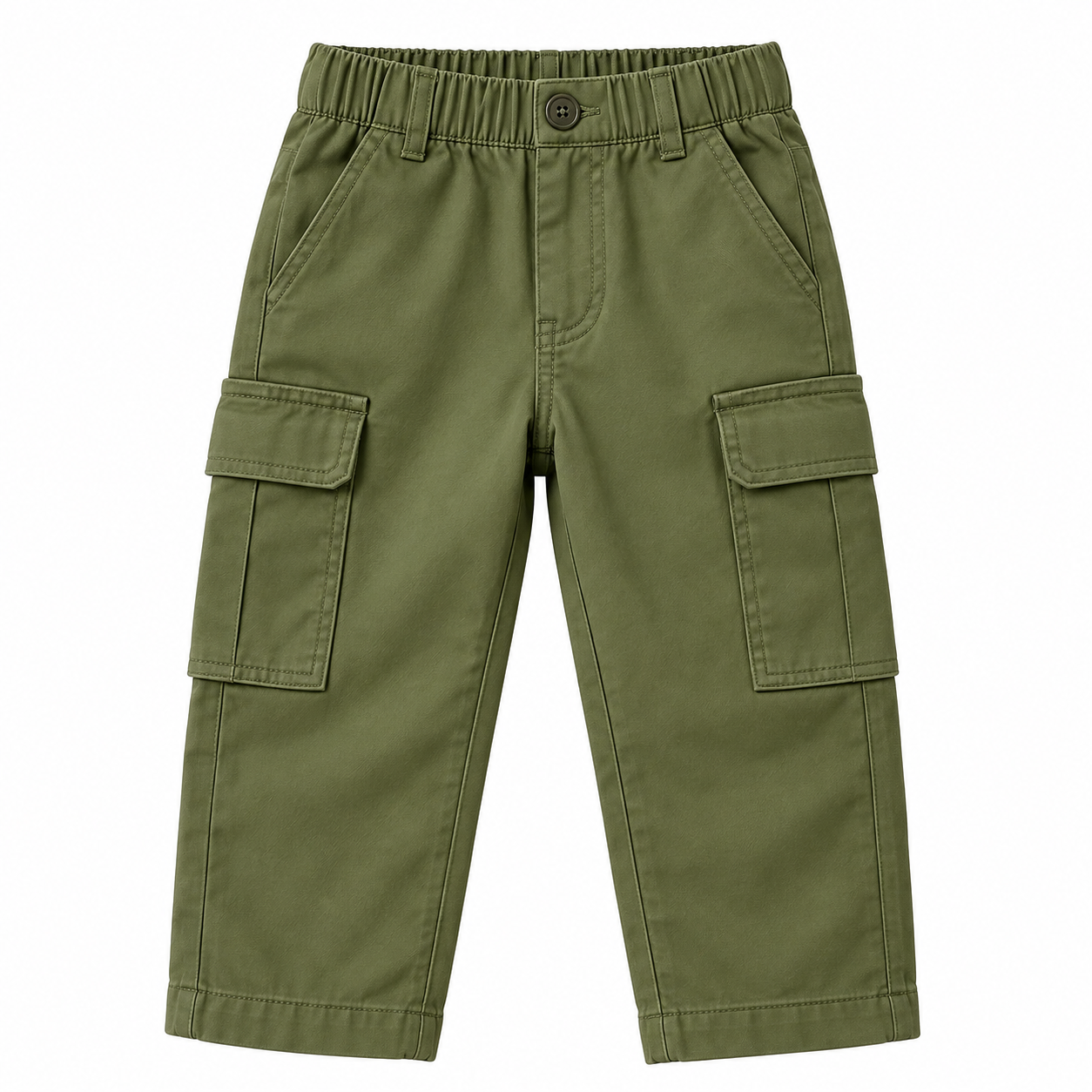 Kids Olive Green Cargo Pants
