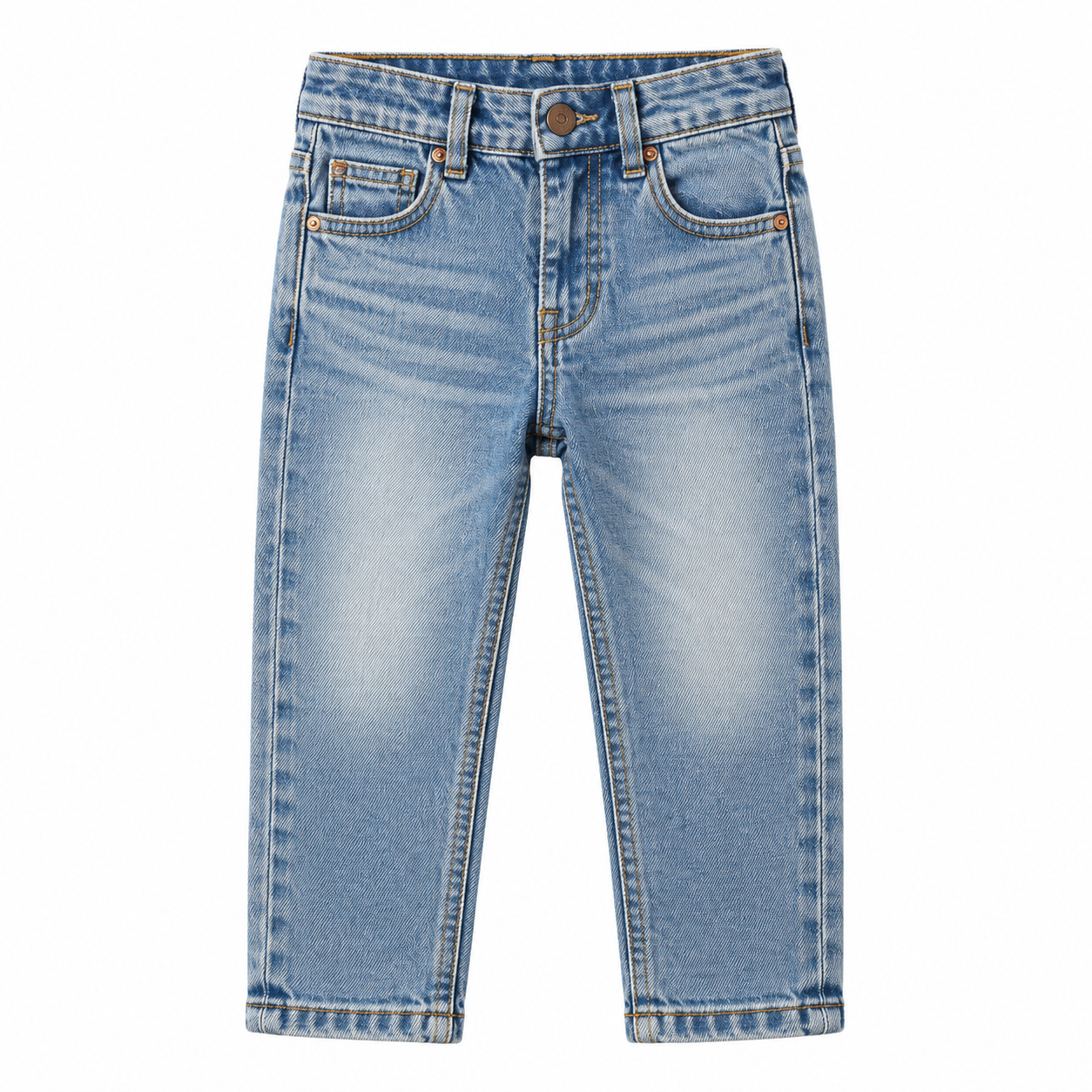 Light Wash Straight-Leg Jeans