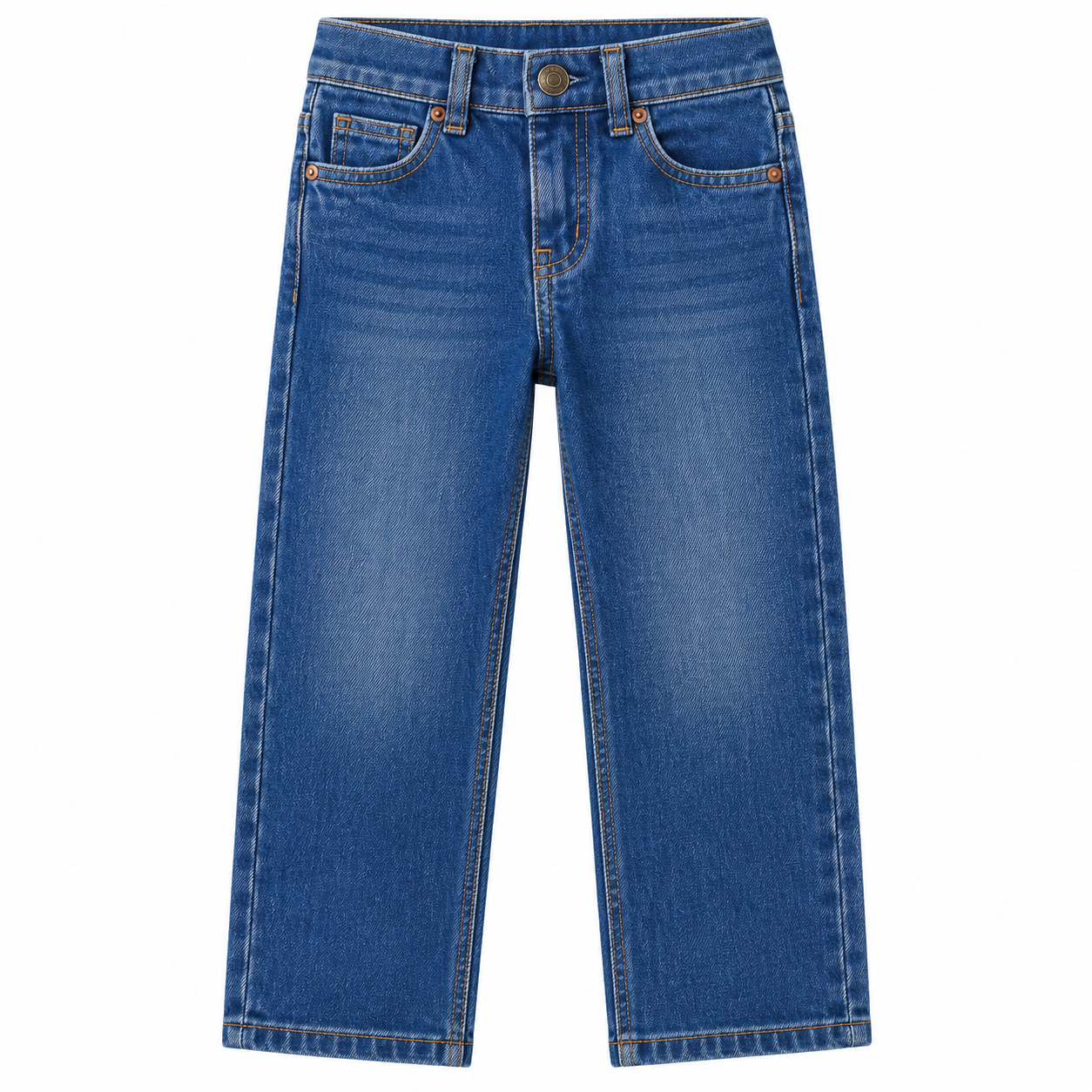 Dark Blue Straight-Leg Jeans