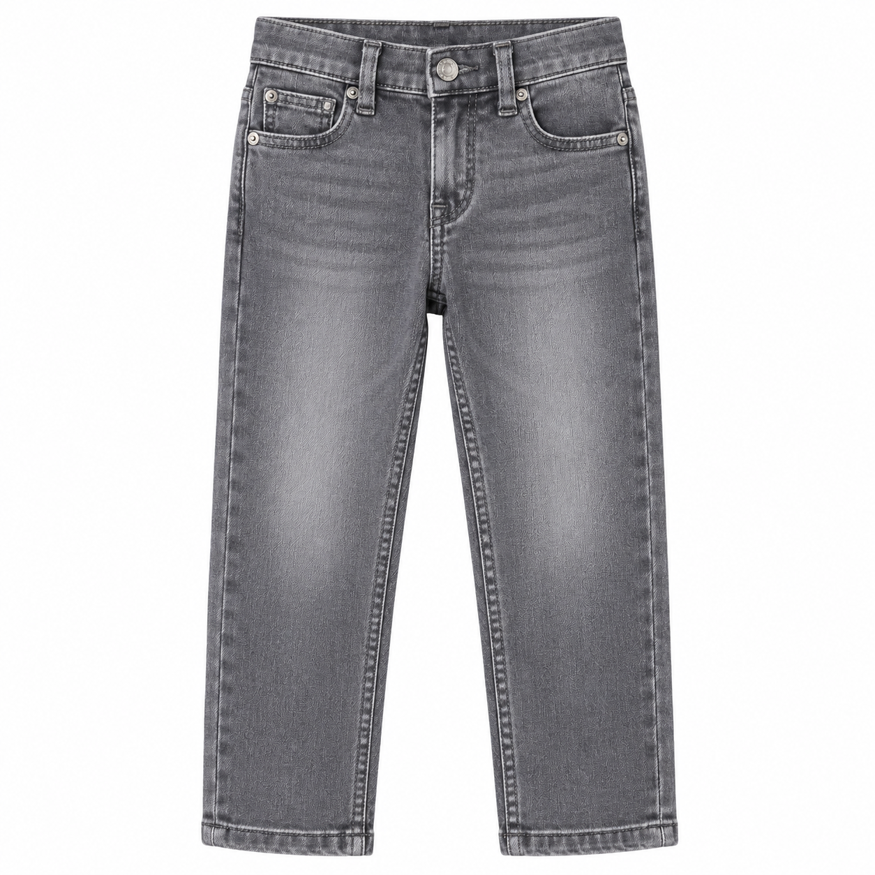 Grey Straight-Leg Jeans