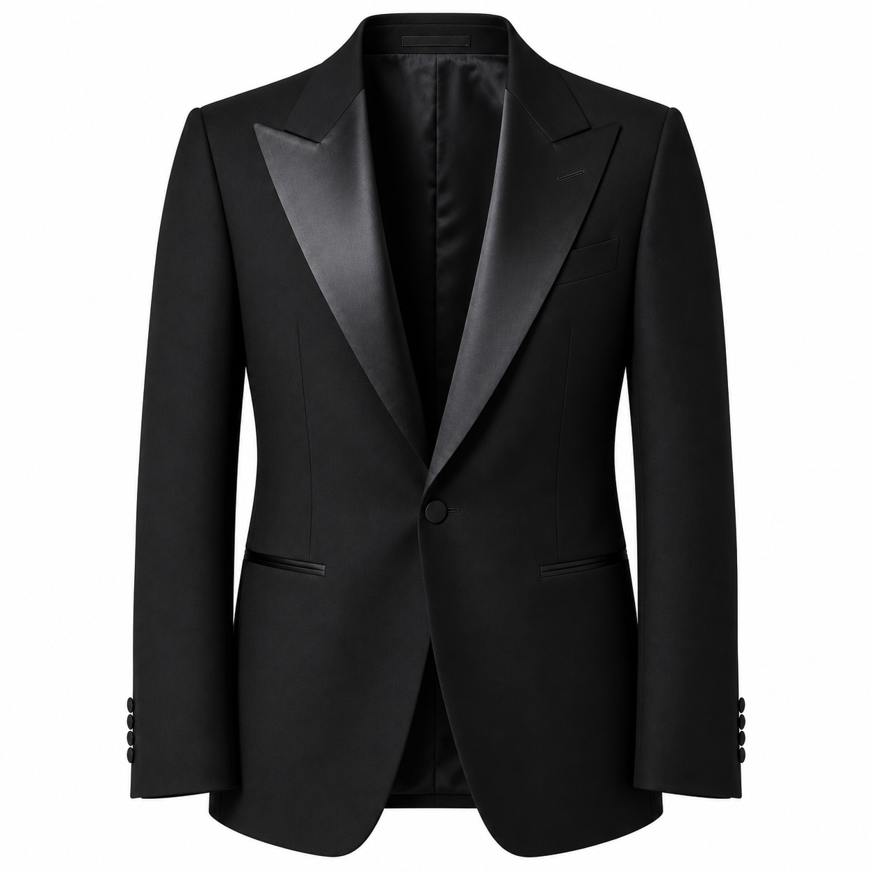 Men’s Black Mandarin-Collar Blazer