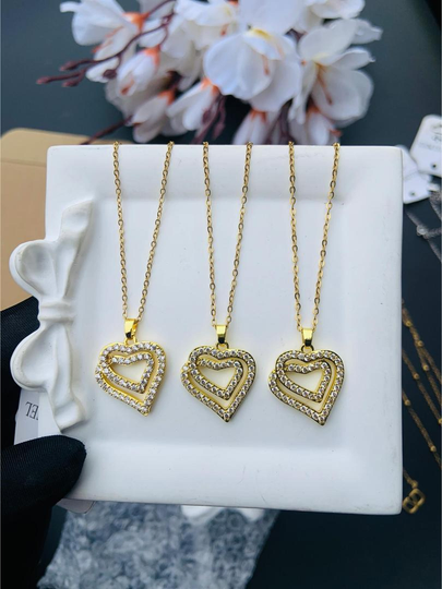 Another view of Double heart neck piece