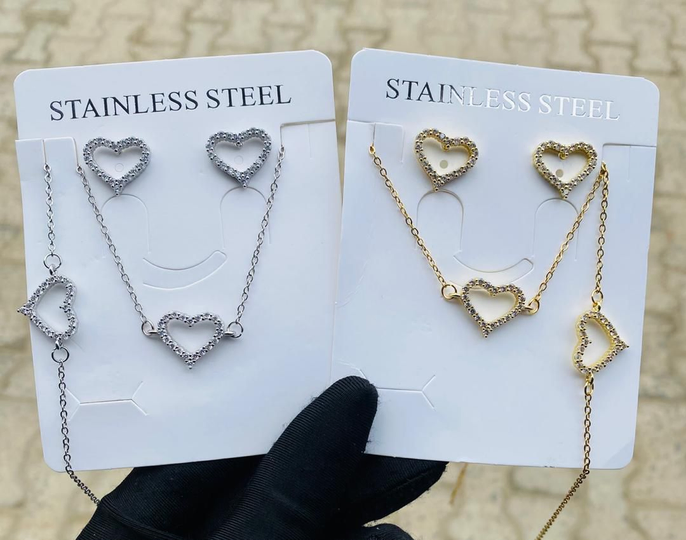 Another view of Heart shaped jewelry set