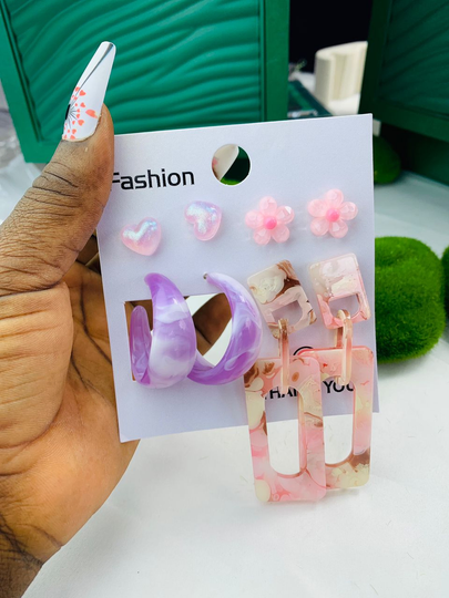 Set of resin earrings
