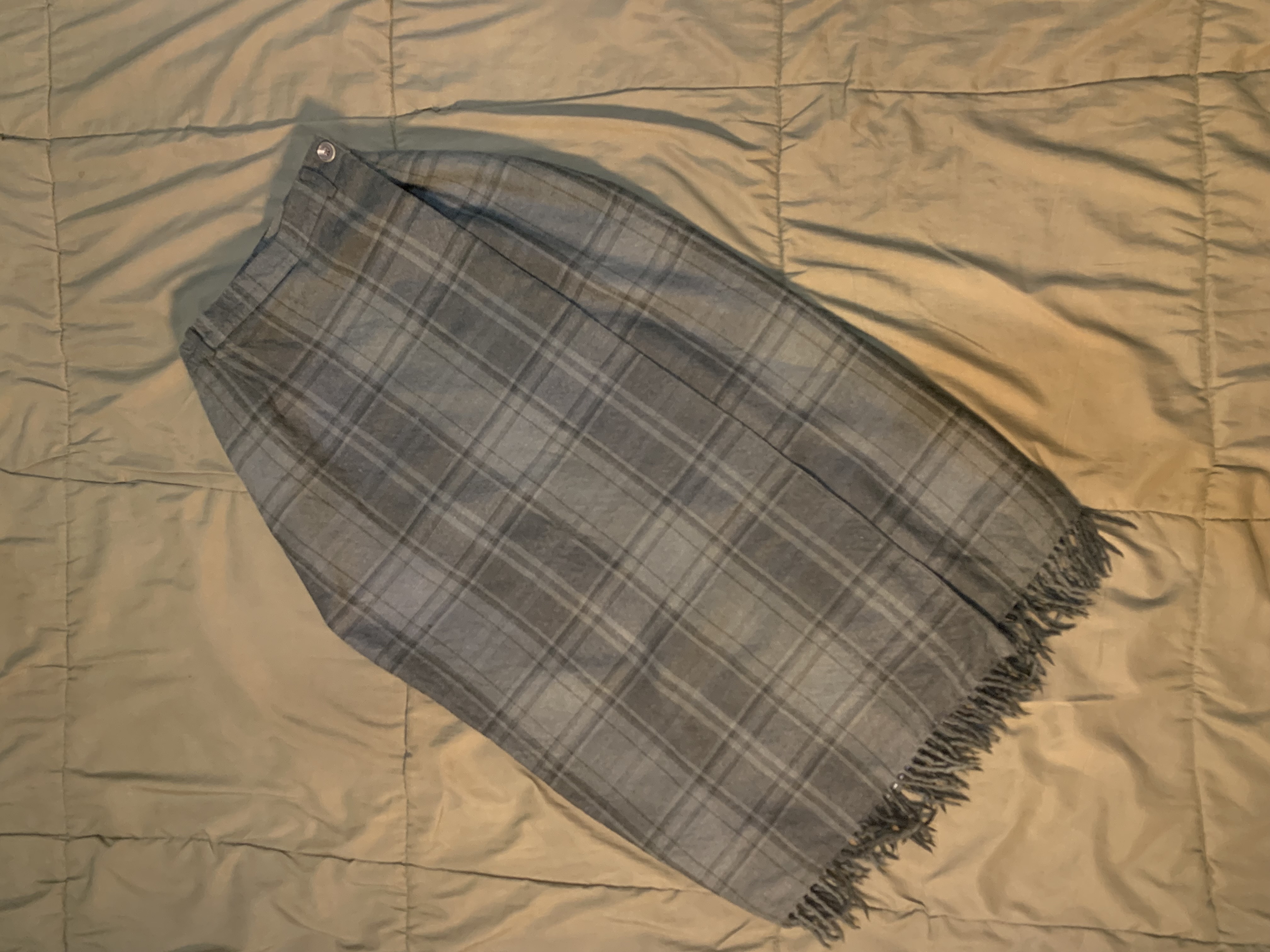 Another view of Green strip skirt