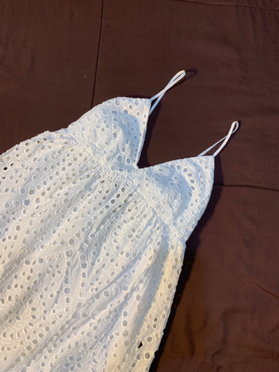 Another view of White lace gown