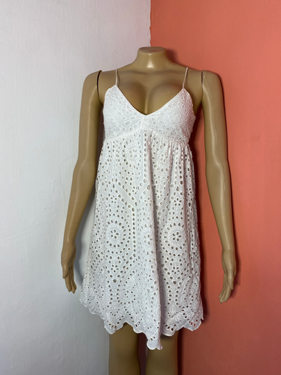 Another view of White lace sundress
