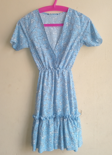 Another view of Blue flower print dress