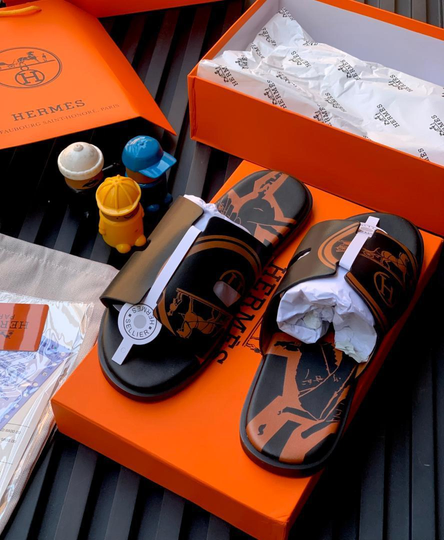 Unisex Hermes luxury fashion slides