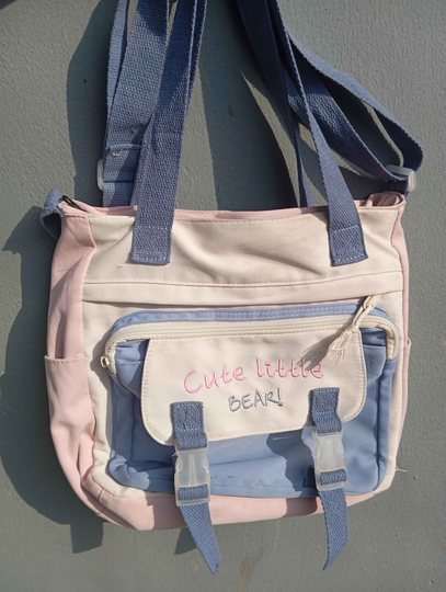 Women's colour blocking tote bags