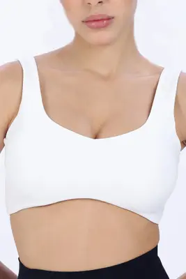 White Seamless luxe sports bra