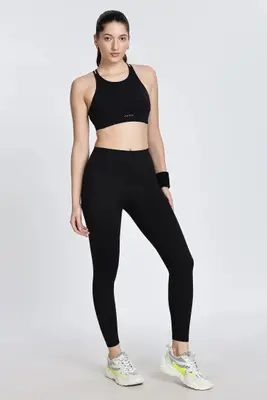 Black High Neck Sports Bra