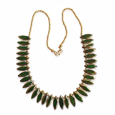 Emerald Green Leaf Necklace