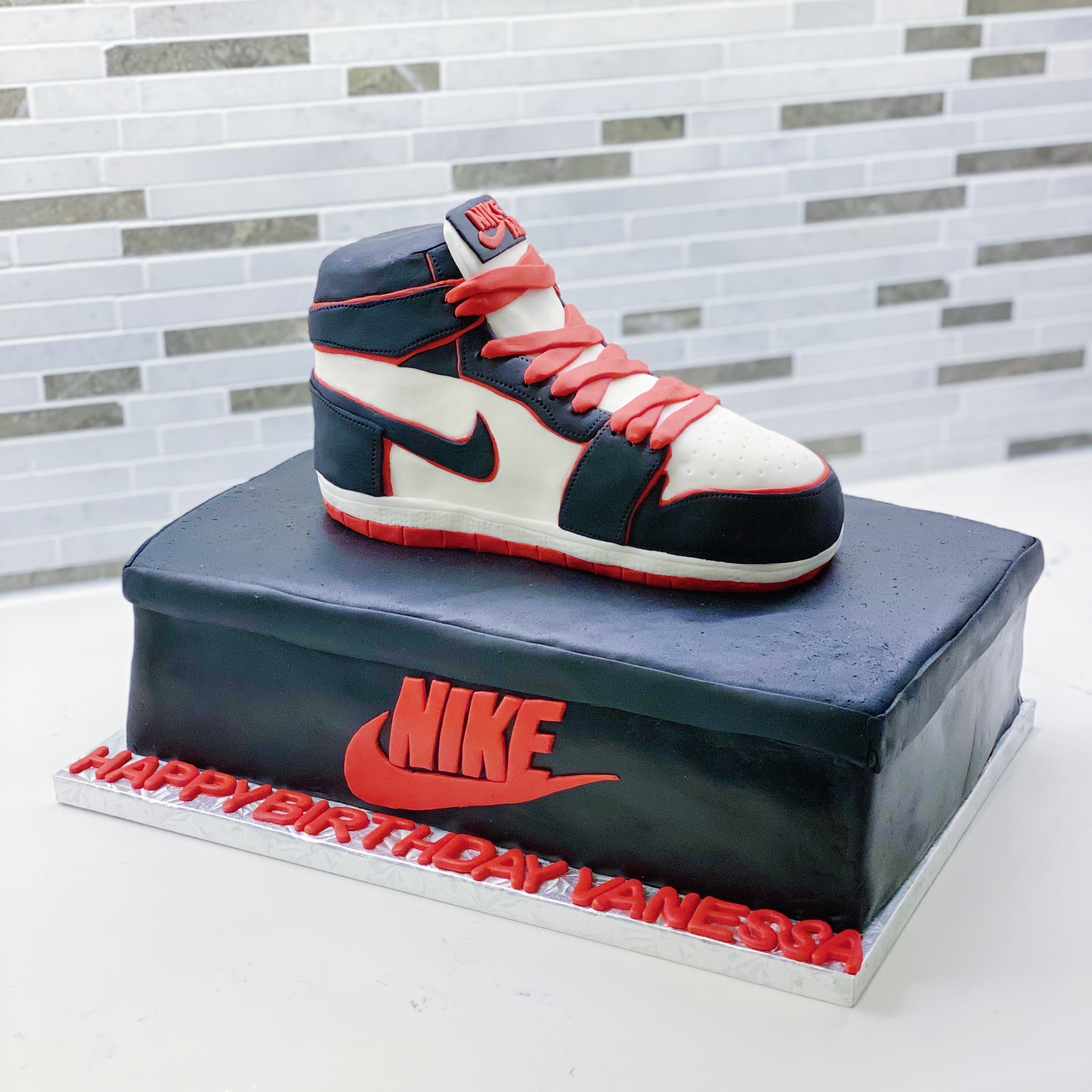 Nike fondant shoe cake