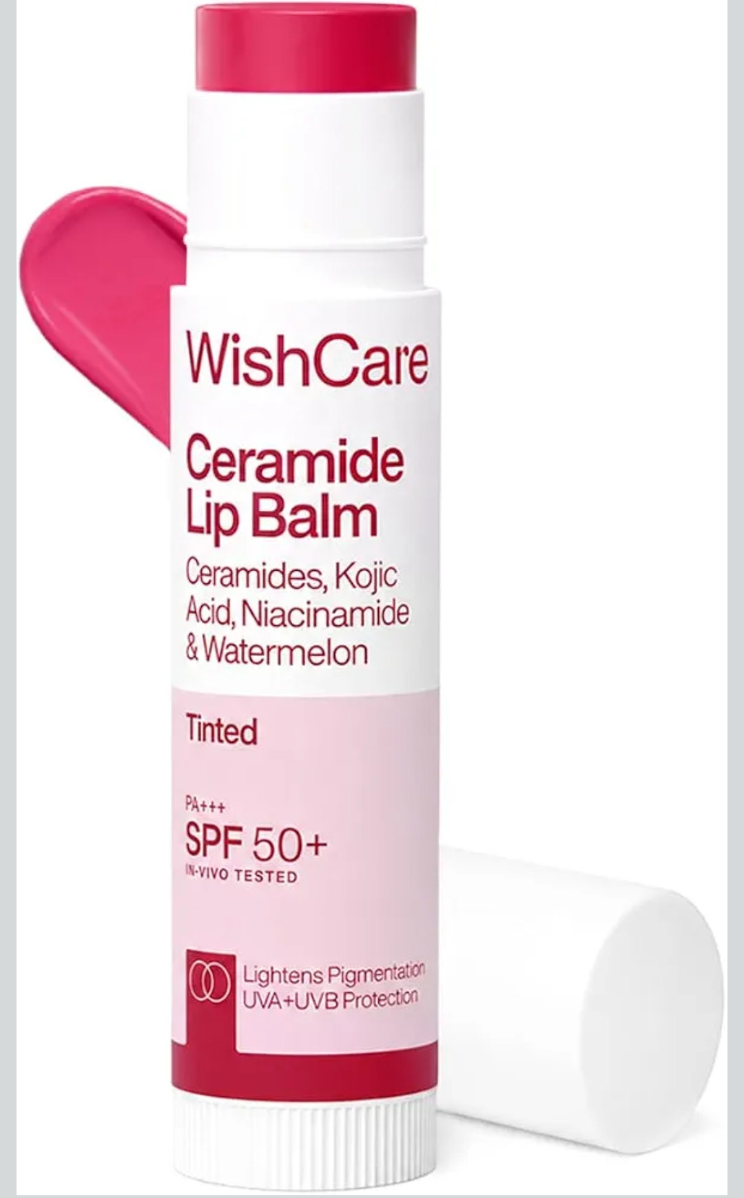 WishCare Tinted Lip Balm SPF 50 PA++++ | Brightening Lip Balm for Dark Lips | In-Vivo Tested | Kojic Acid & Niacinamide | For Women | 5g